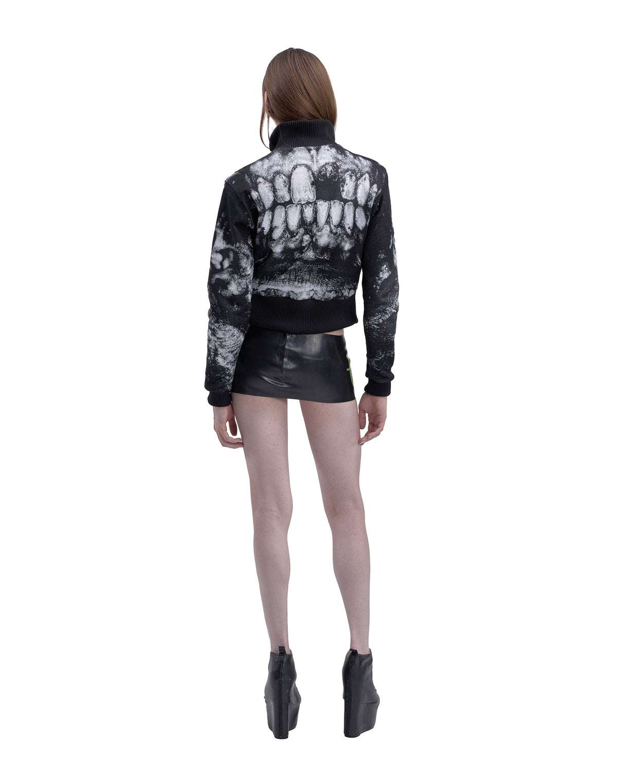 CROSSHAIR latex mini skirt