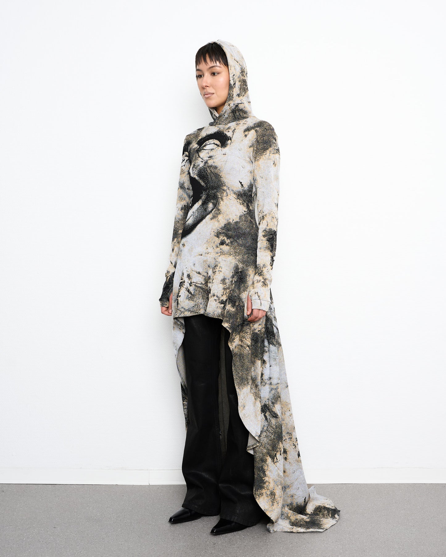 DIRT fine knit high low dress