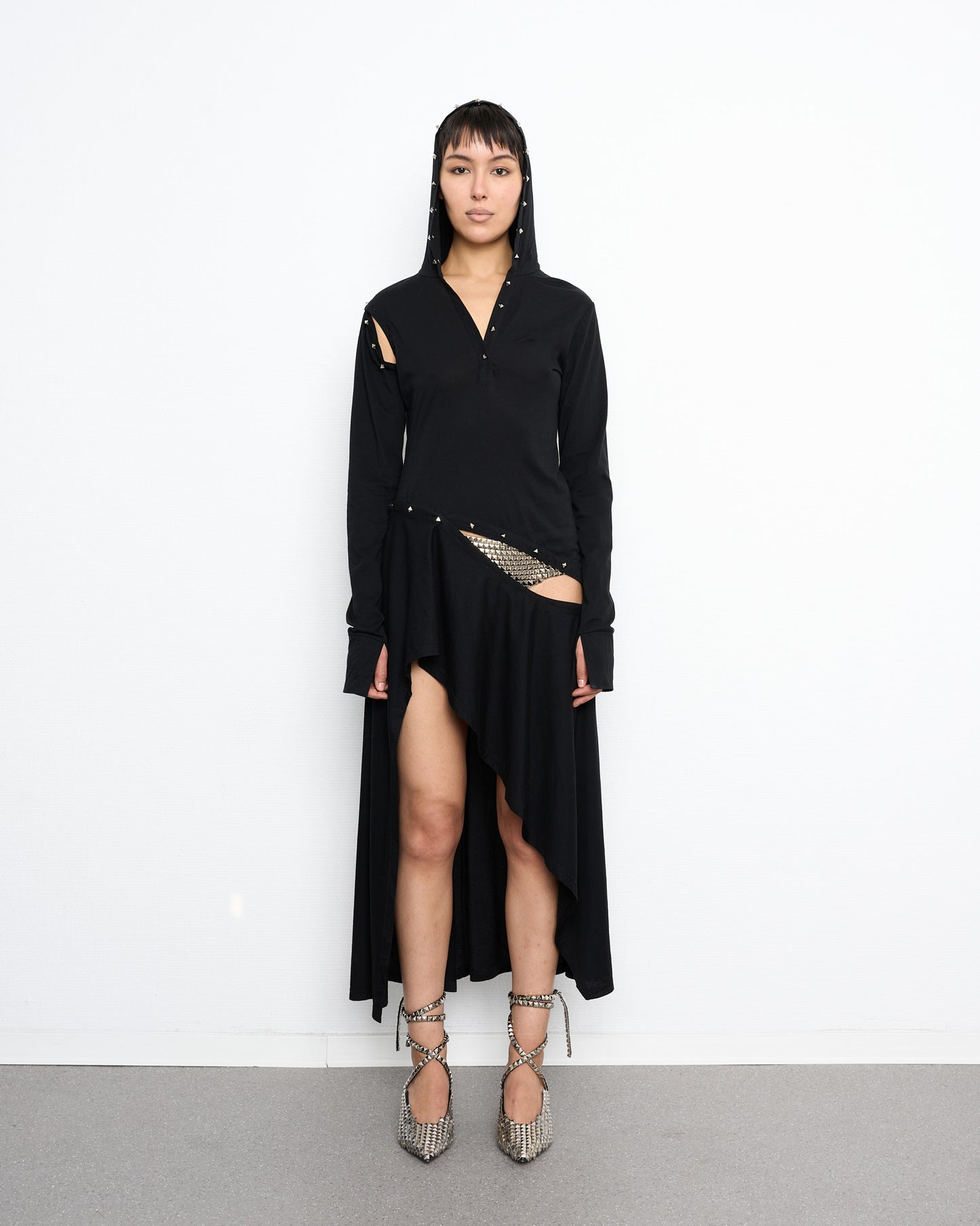 STUD detachable high low dress