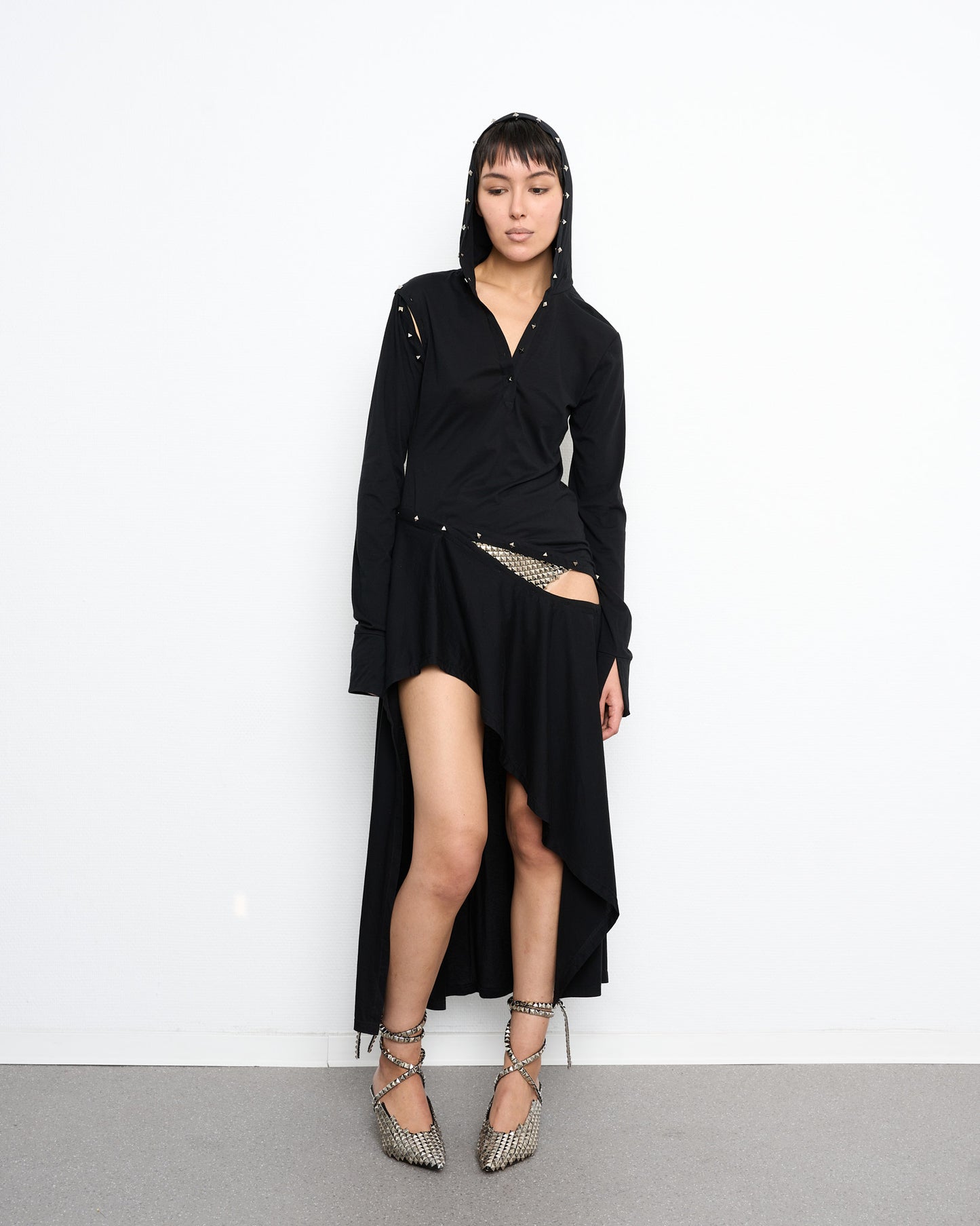 STUD detachable high low dress