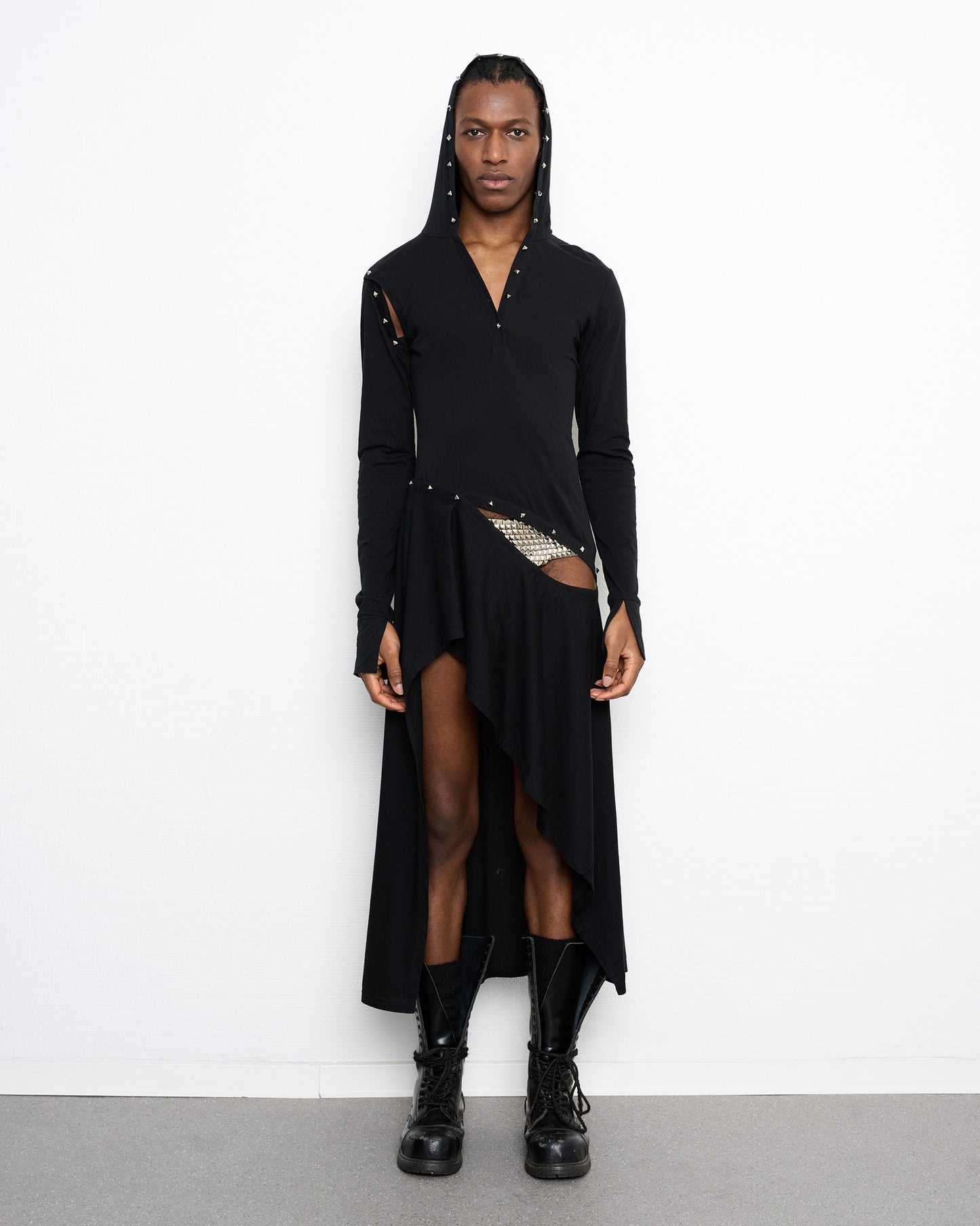 STUD detachable high low dress