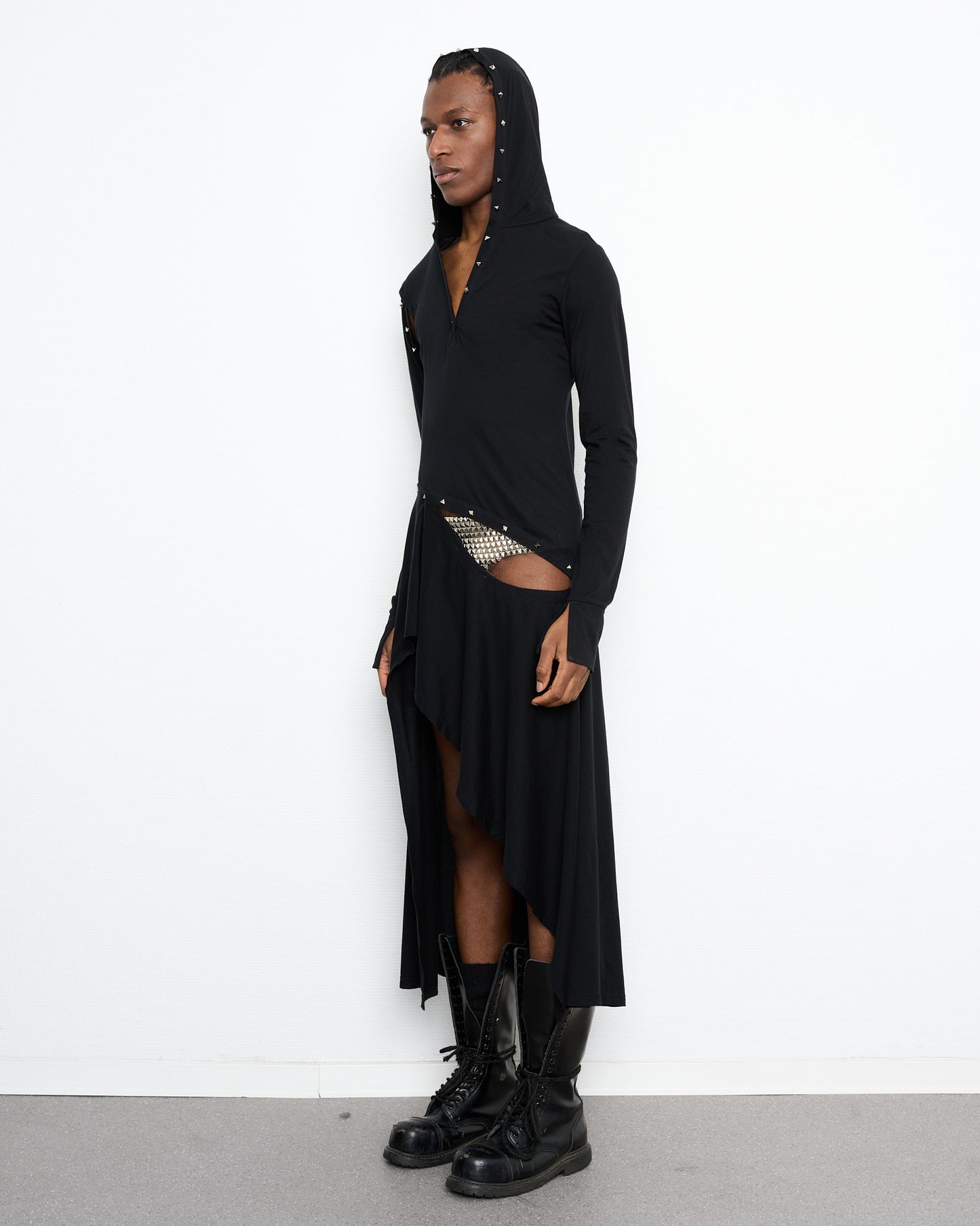 STUD detachable high low dress