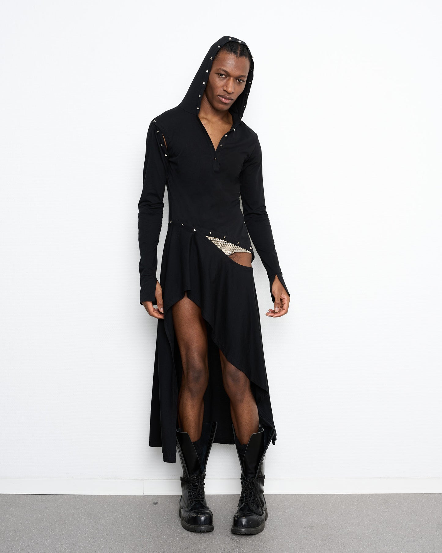 STUD detachable high low dress