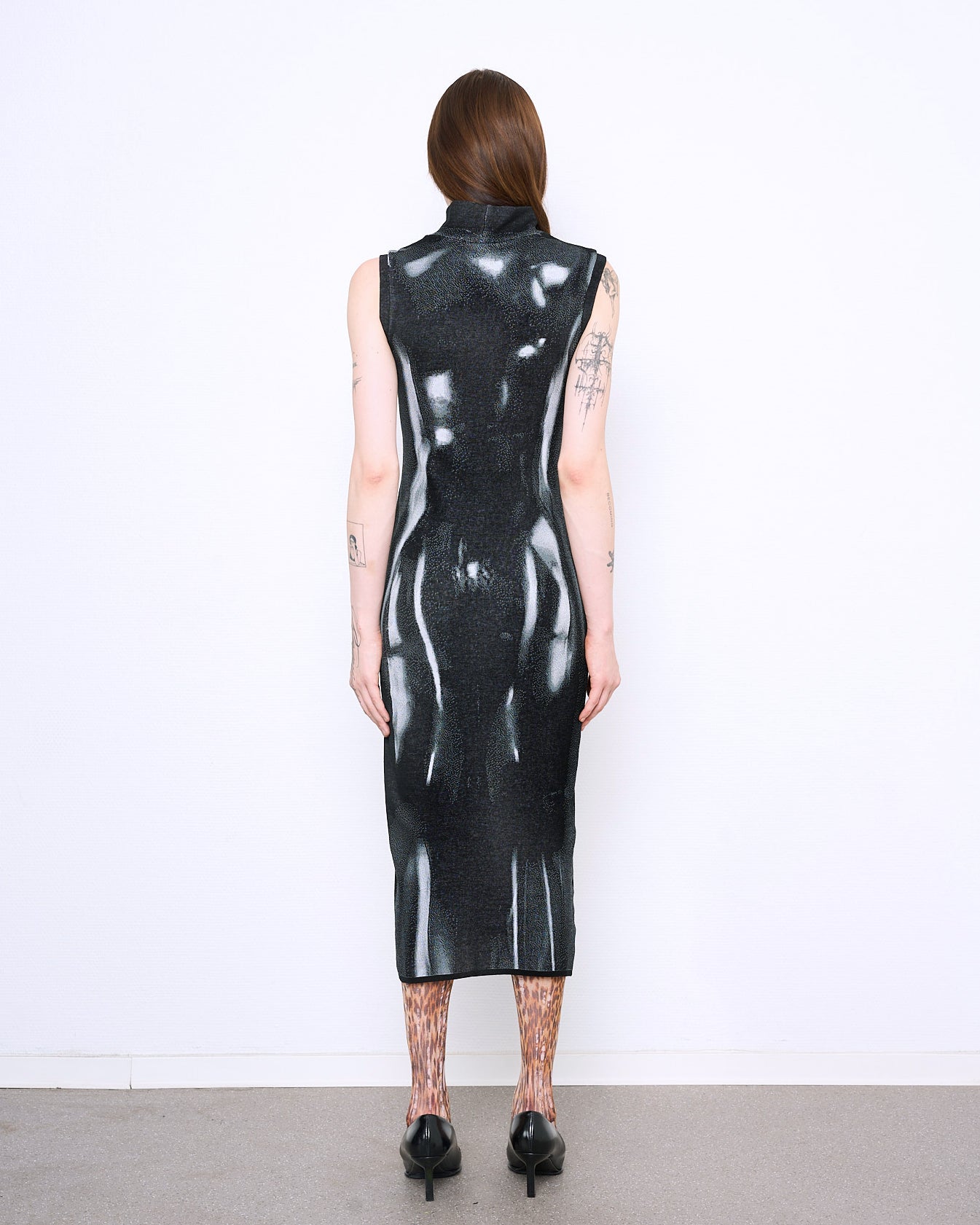 LATEX fine knit dress