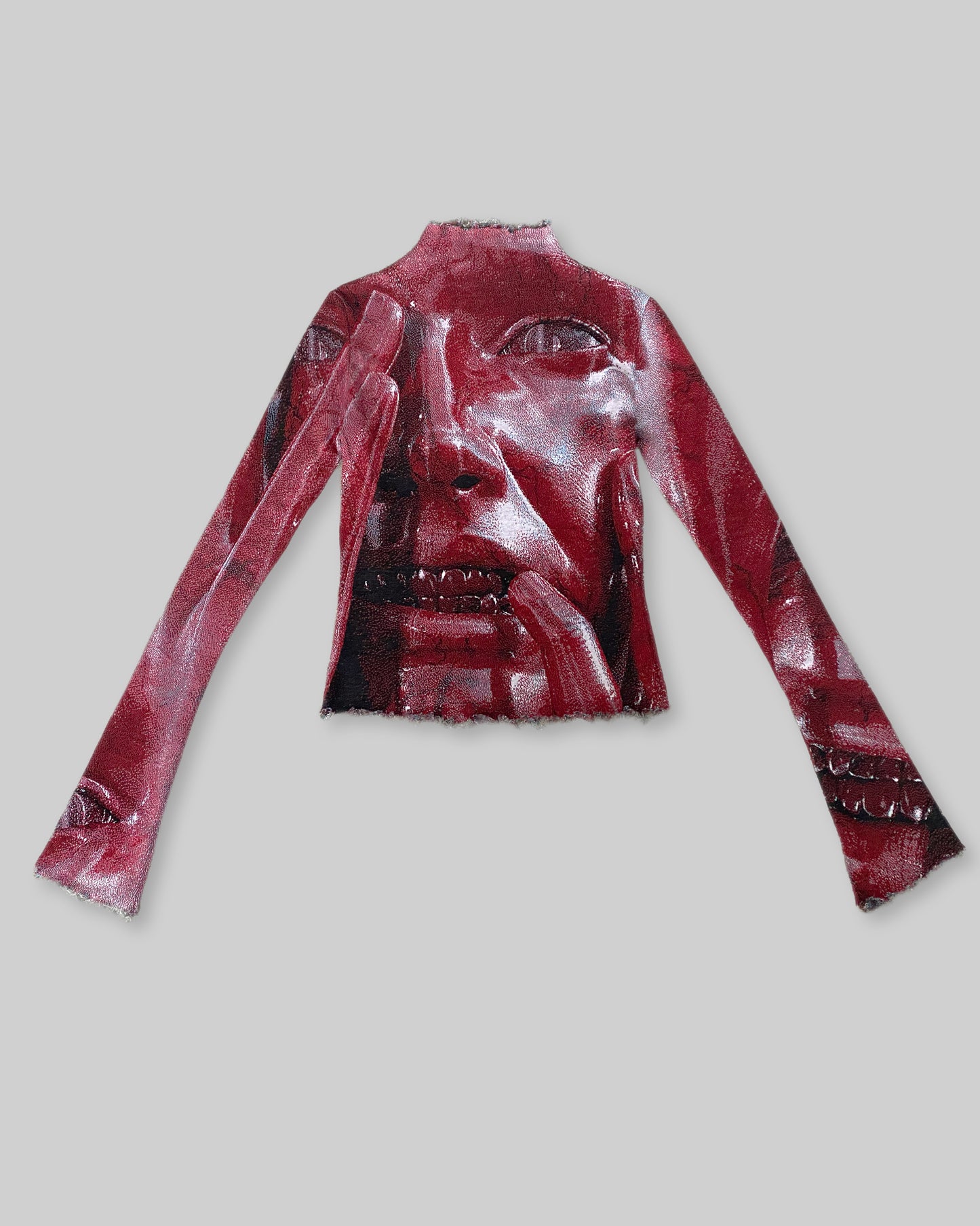 blood oath distressed fine knit turtleneck