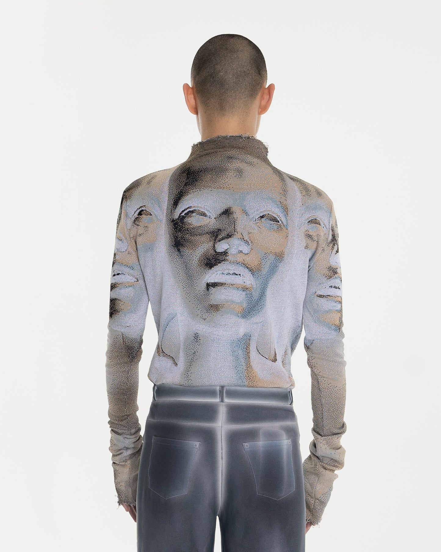 INVERT trinity distressed fine knit turtleneck