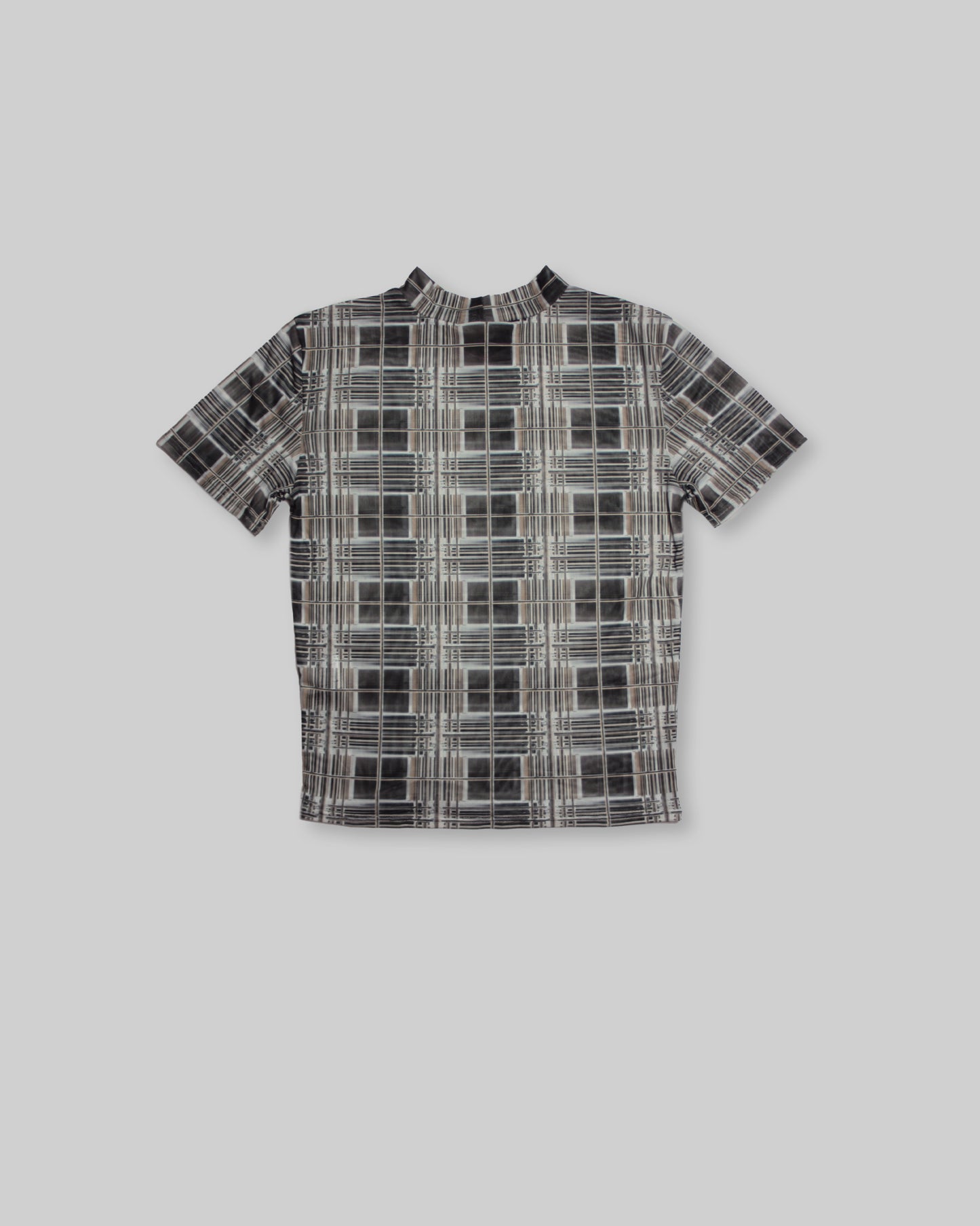INVERT 3d-plaid mesh shirt