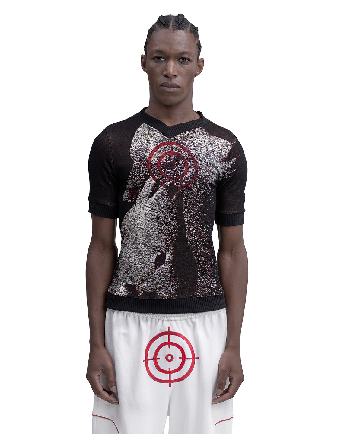 CROSSHAIR fine knit v-neck
