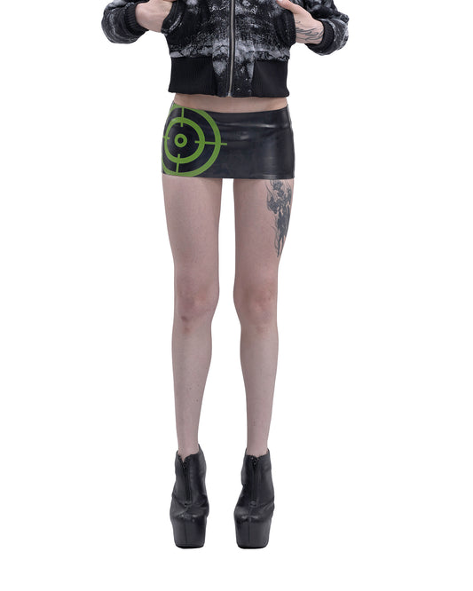 CROSSHAIR latex mini skirt