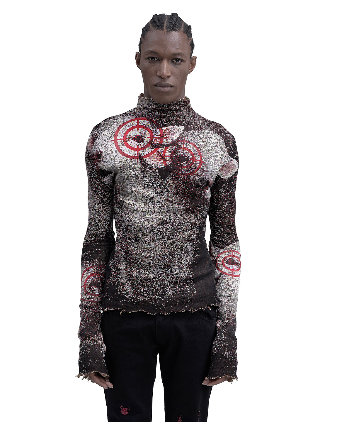 CROSSHAIR fine knit distressed turtleneck