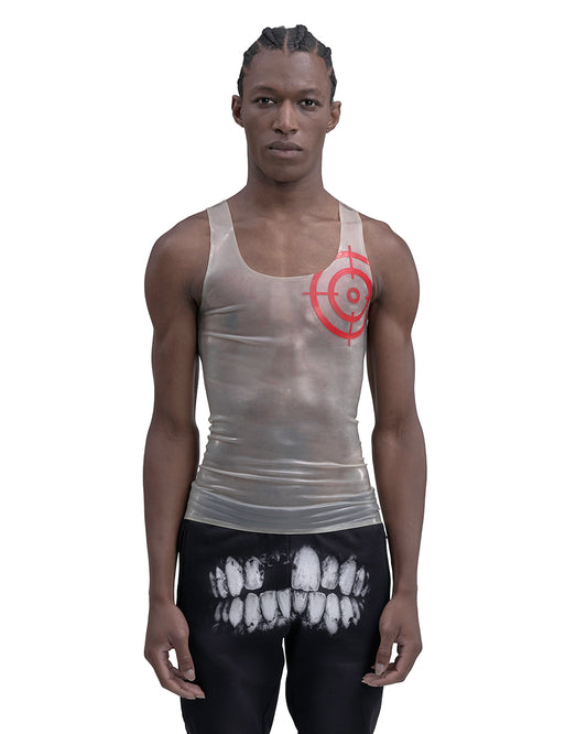 CROSSHAIR latex transparent tank top