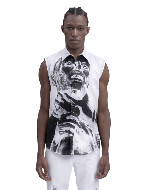 CHOKE sleeveless button down
