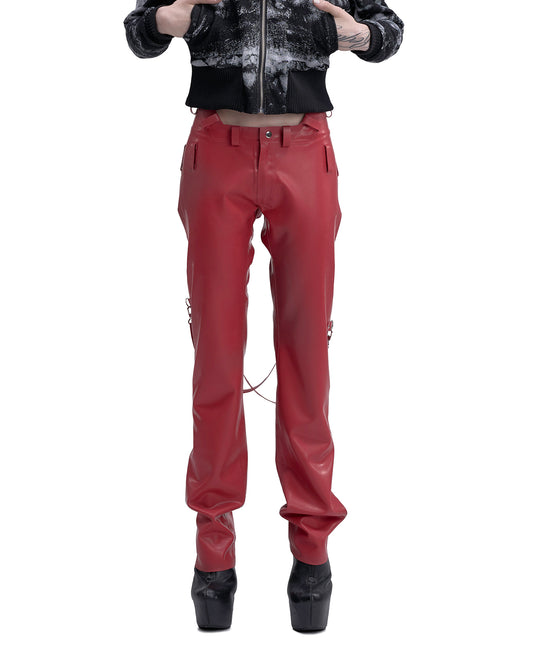 CYBORG latex bondage pants RED
