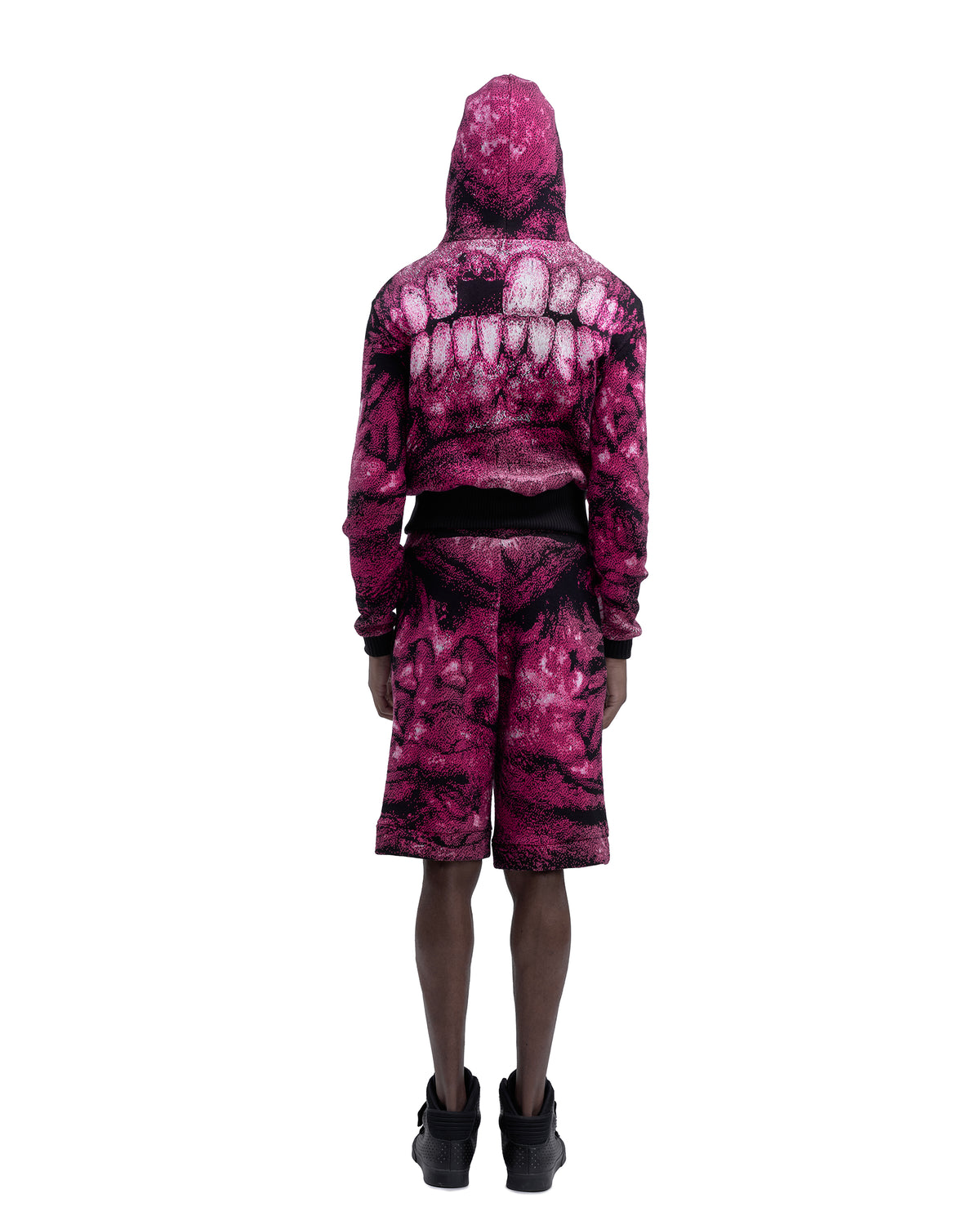 DENTES heavy knit hoodie PINK