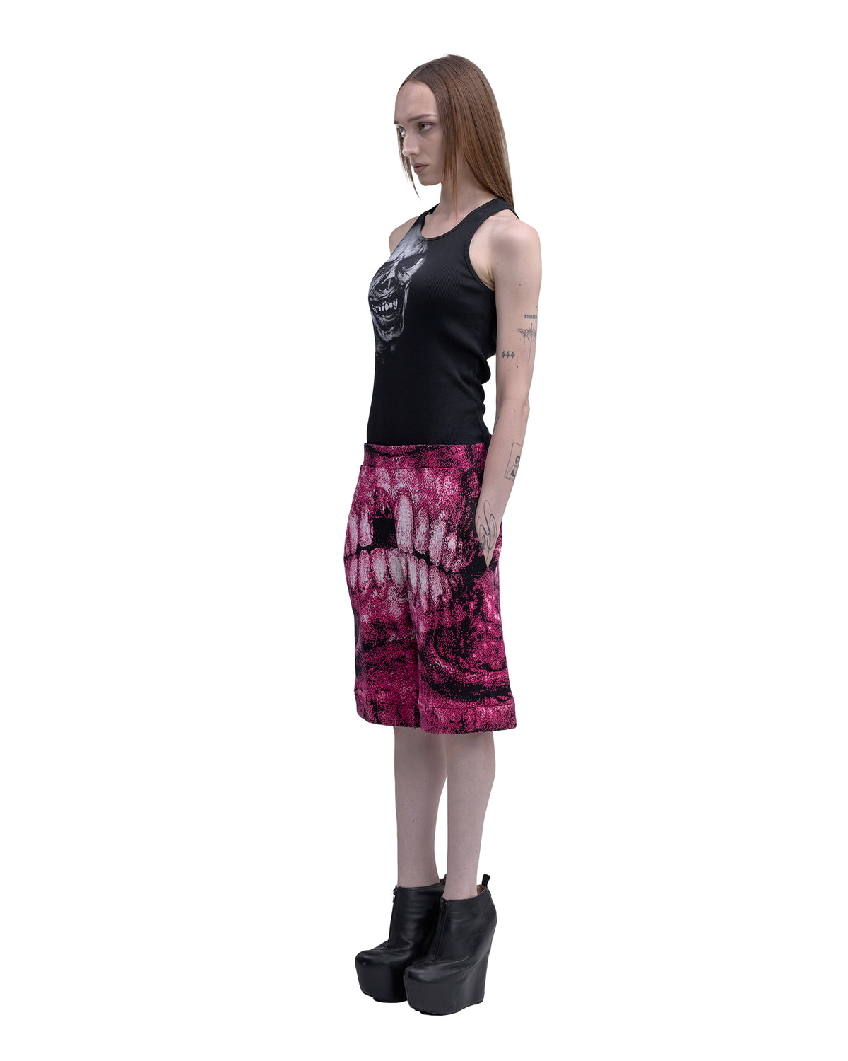 DENTES heavy knit shorts PINK