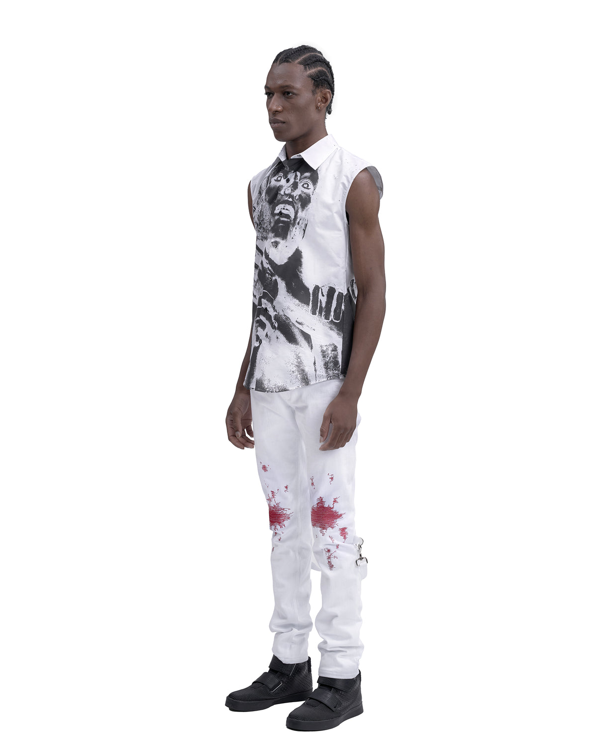 CHOKE sleeveless button down