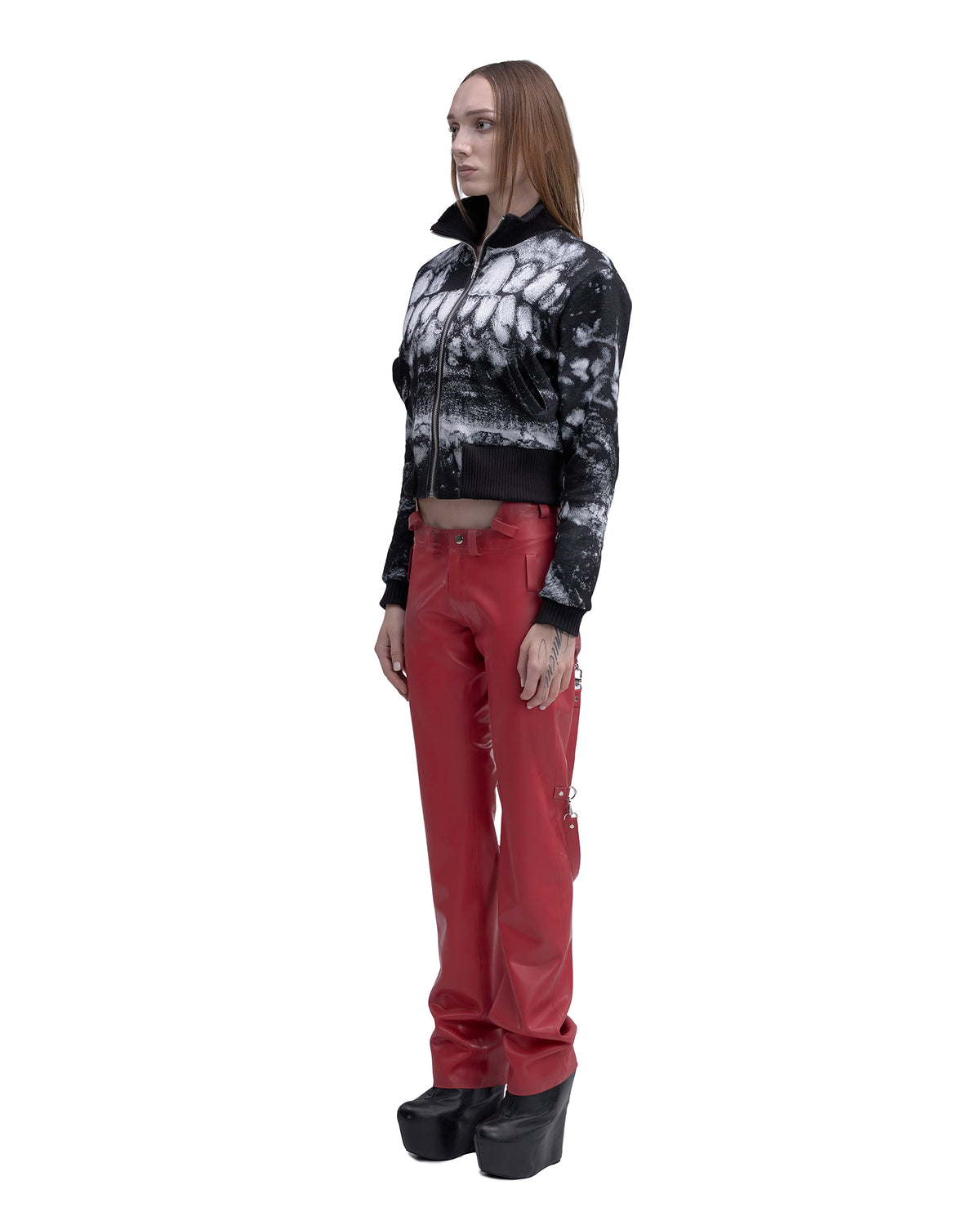 CYBORG latex bondage pants RED