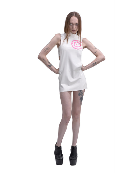 CROSSHAIR latex tank/dress WHITE