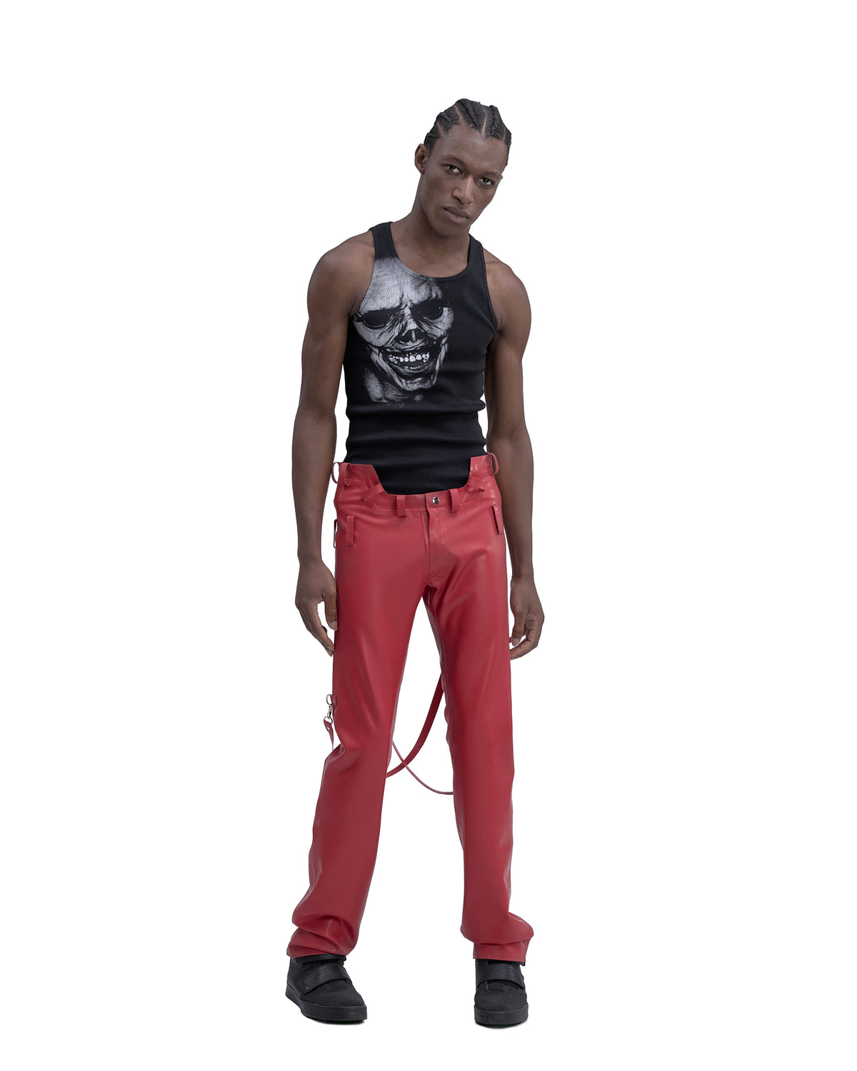 CYBORG latex bondage pants RED