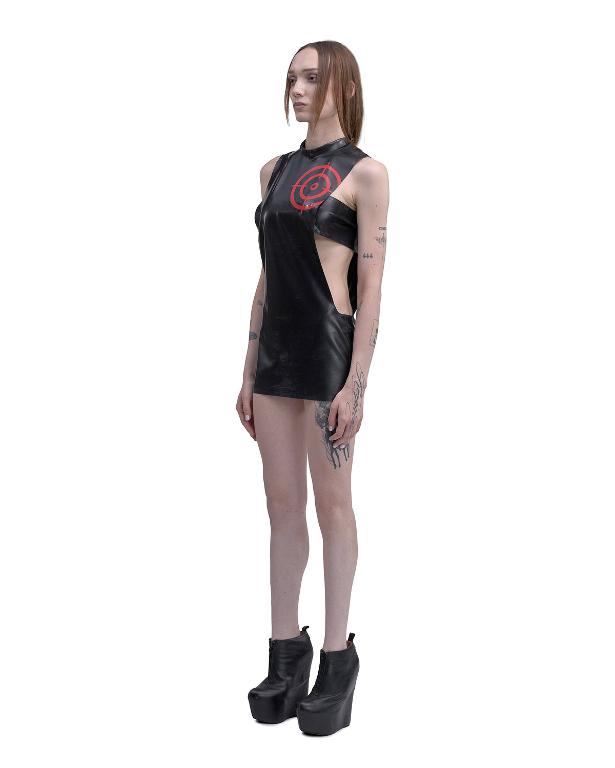 CROSSHAIR latex tank/dress BLACK