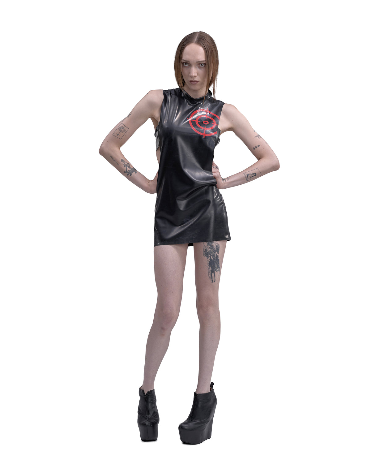 CROSSHAIR latex tank/dress BLACK