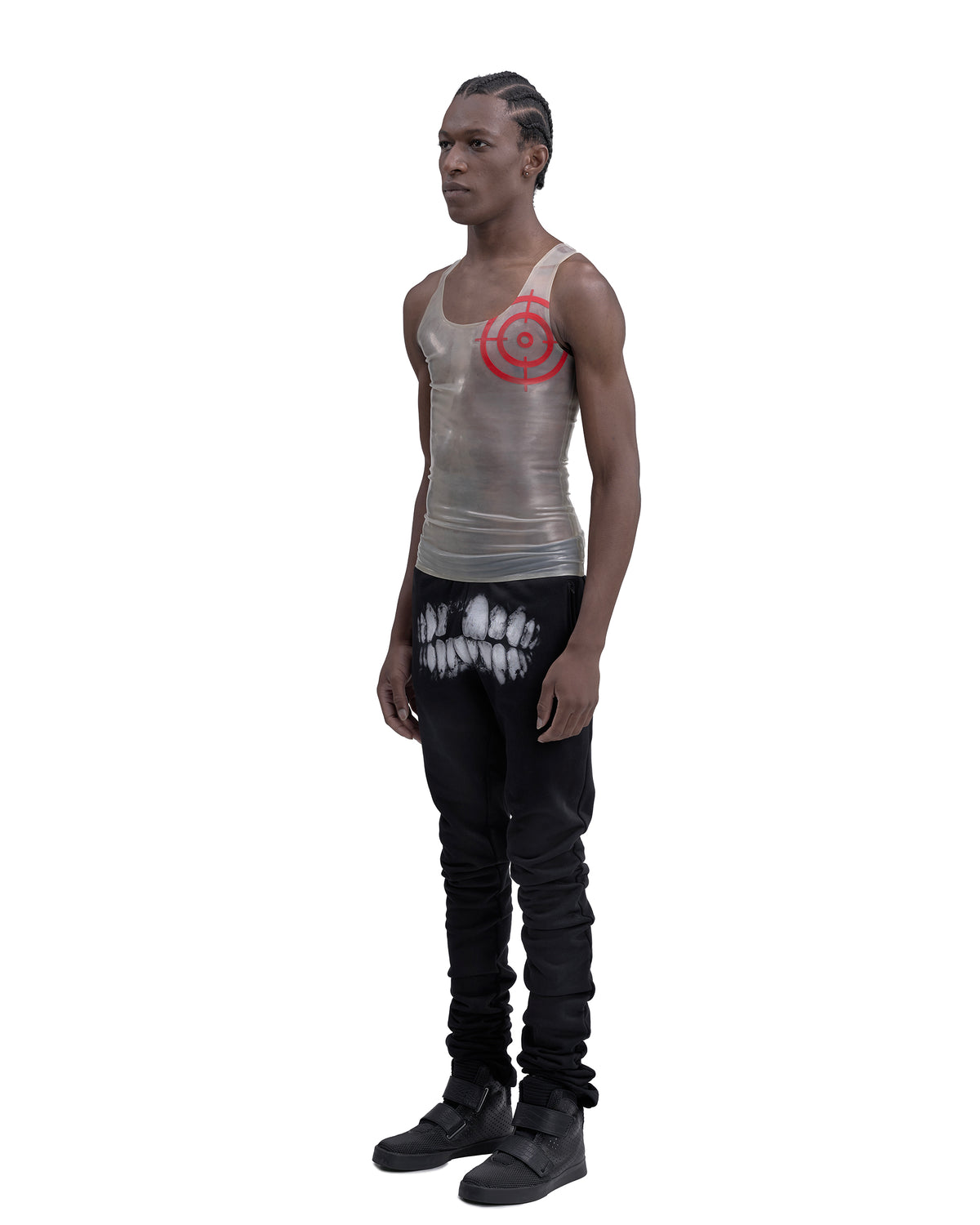 CROSSHAIR latex transparent tank top