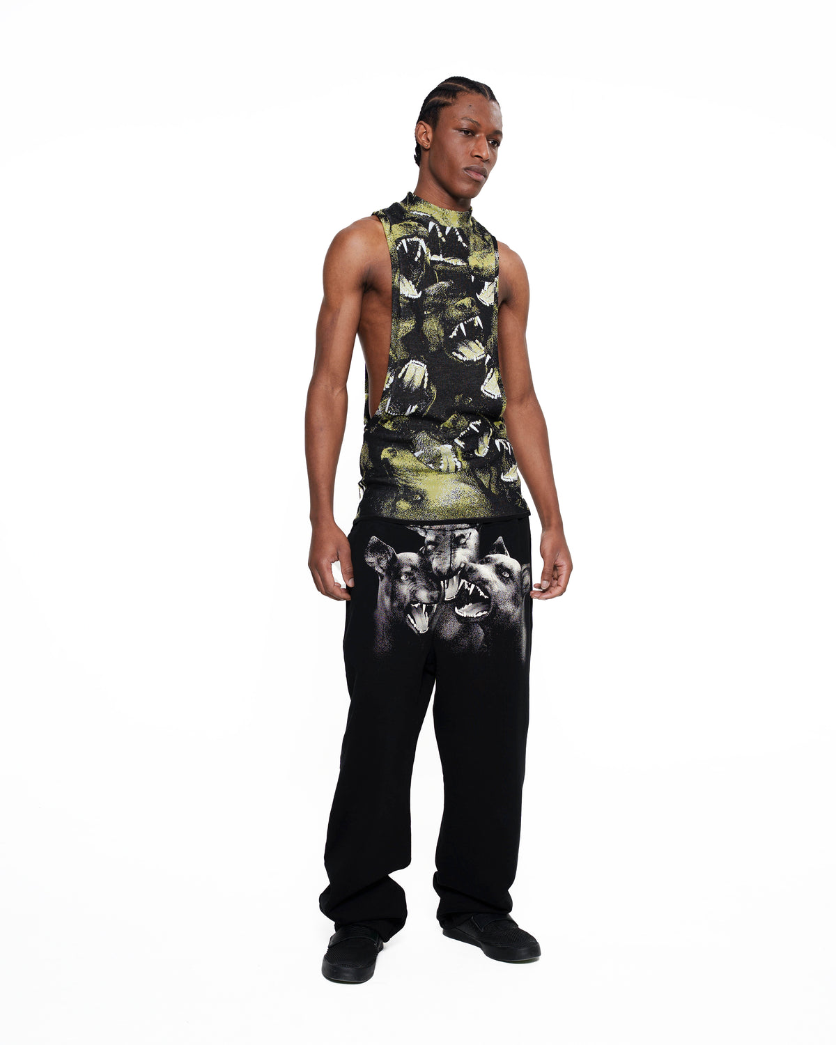 CANINE fine knit tank/dress GREEN