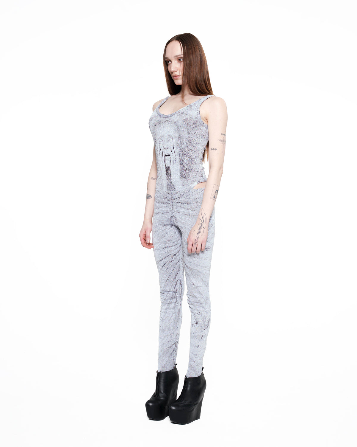 WING fine knit leggings STONE