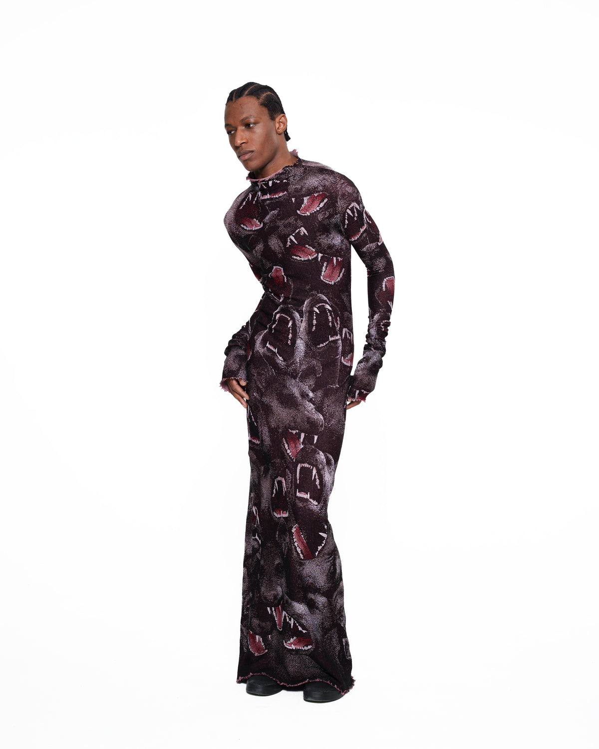 CANINE fine knit distressed gown