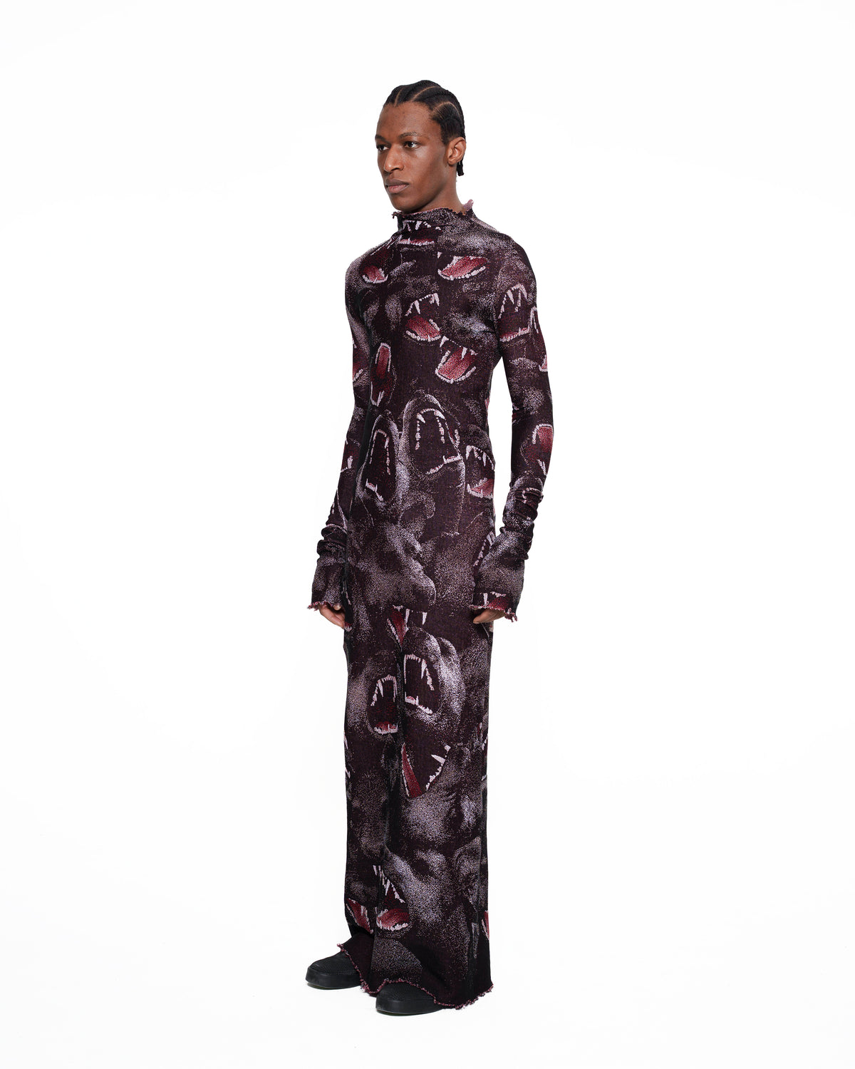 CANINE fine knit distressed gown