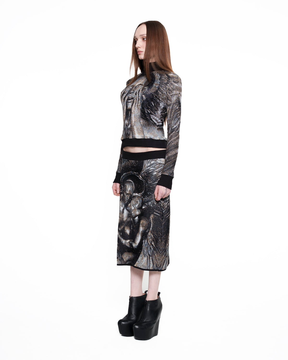 PROTECTOR fine knit midi skirt PATINA