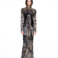 COVET fine knit hooded gown PATINA