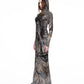 COVET fine knit hooded gown PATINA