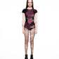 CANINE fine knit playsuit RED