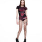 CANINE fine knit playsuit RED