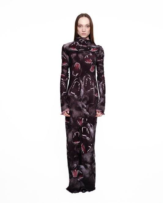 CANINE fine knit distressed gown