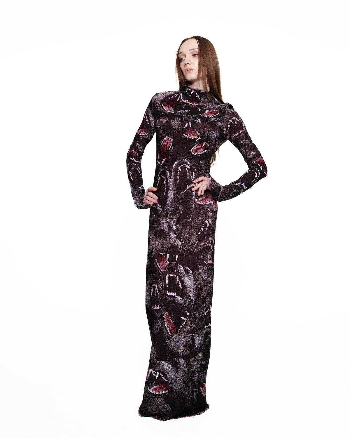 CANINE fine knit distressed gown