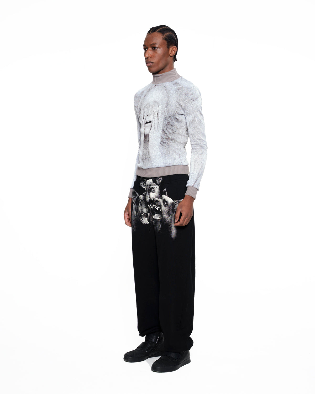 COVET fine knit turtleneck STONE