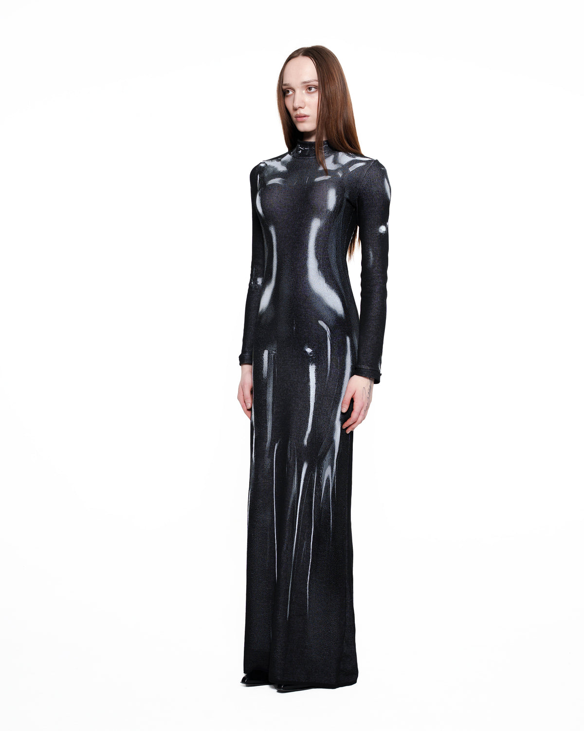 LATEX fine knit gown
