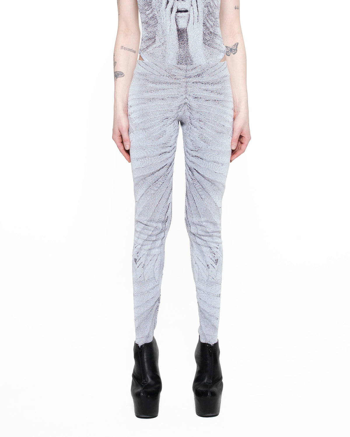 WING fine knit leggings STONE