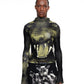 CANINE fine knit distressed turtleneck GREEN