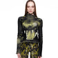 CANINE fine knit distressed turtleneck GREEN