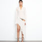 STUD detachable high low dress white