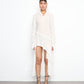 STUD detachable high low dress white