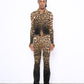 CHEETAH knit distressed trousers