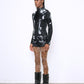 LATEX fine knit shorts