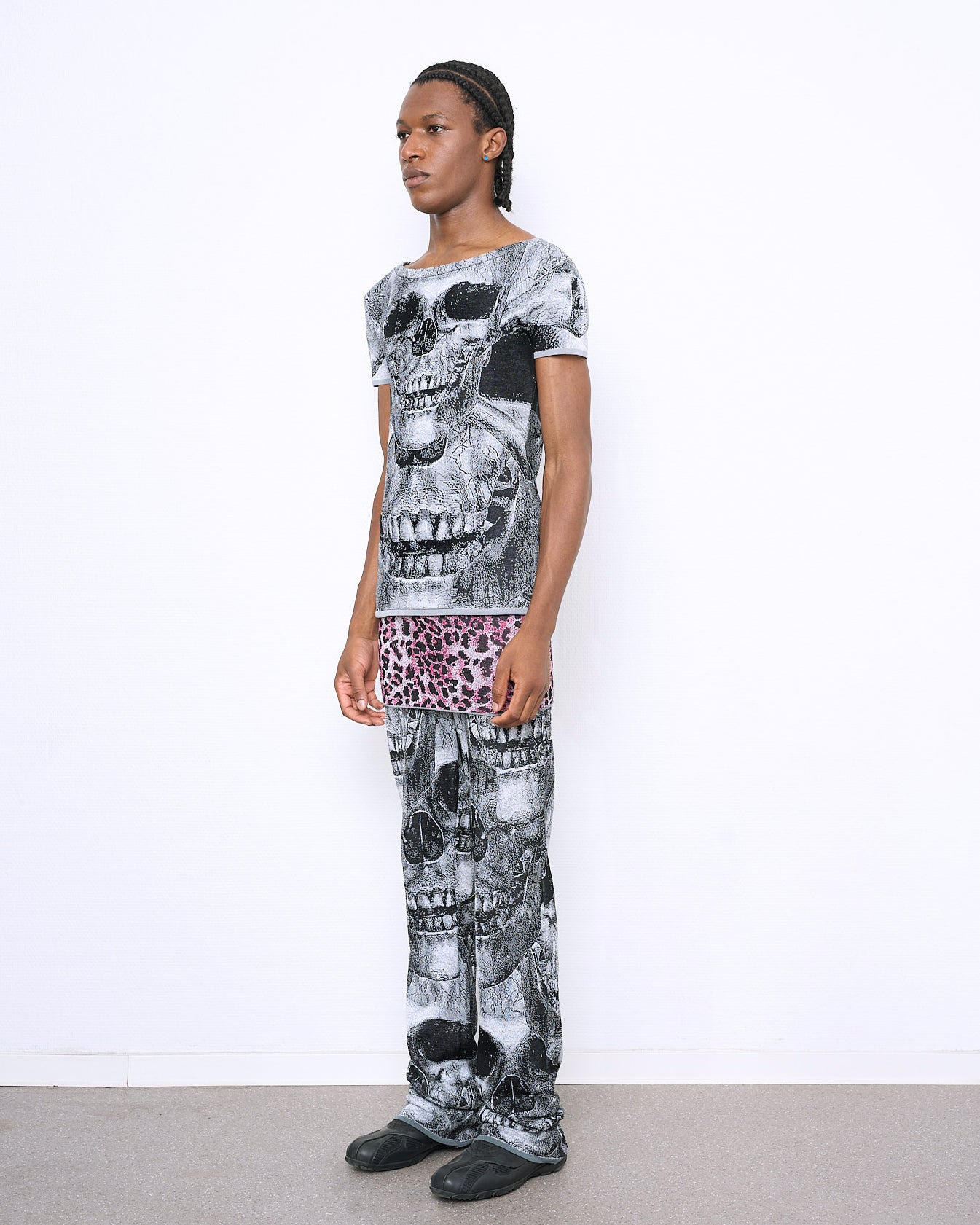 SKULL fine knit t-shirt