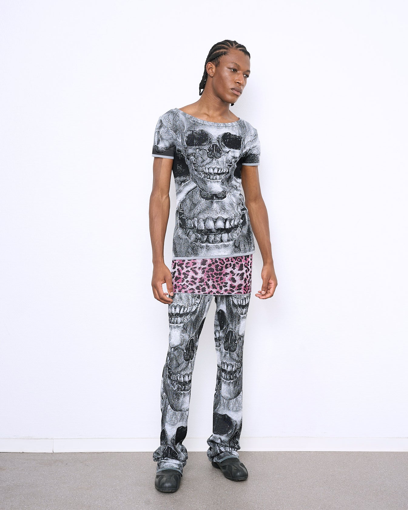 SKULL fine knit t-shirt