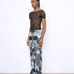 SKULL fine knit trousers grey