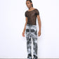 SKULL fine knit trousers grey
